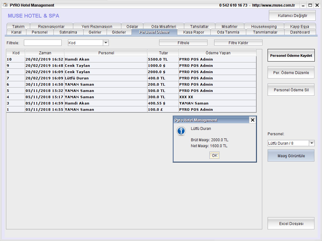 Otel Personel Maaş Ödeme