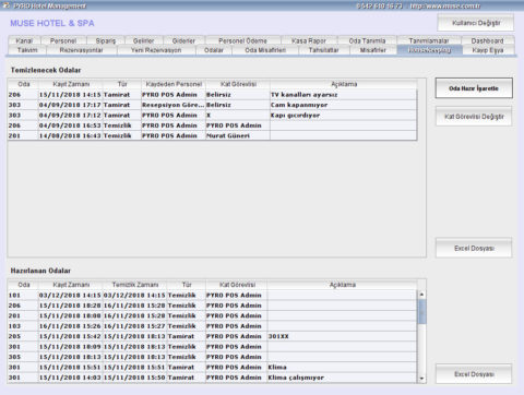 Pyro Pos Otel Program Yönetim Housekeeping