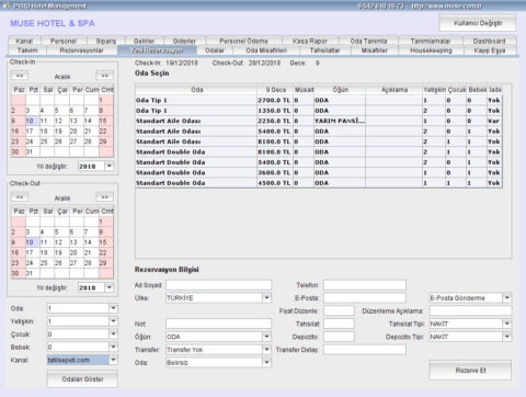 Pyro Pos Otel Program Yönetim Rezervasyon